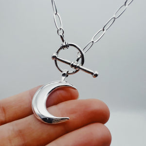 Crescent Moon T-Bar Necklace
