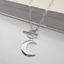 Load image into Gallery viewer, Crescent Moon T-Bar Necklace