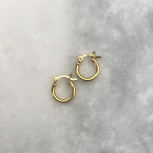 Load image into Gallery viewer, Gold Pixie Hoop Earrings XS