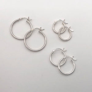 Silver Pixie Hoop Earrings Medium