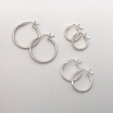 Load image into Gallery viewer, Silver Pixie Hoop Earrings Small